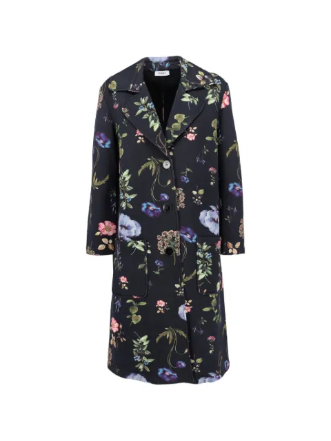 MAX&Co. floral-print patch-pocket coat Black CVM262217