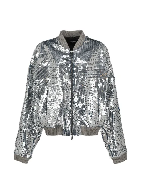DSQUARED2 sequin-embellished bomber jacket Silver CVM262320
