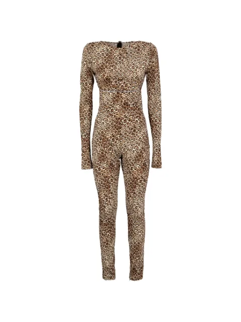 DSQUARED2 leopard-print cut-out jumpsuit Brown CVM262364