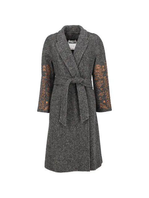 Moschino Pre-Owned herringbone embroidered coat Grey CVM262256