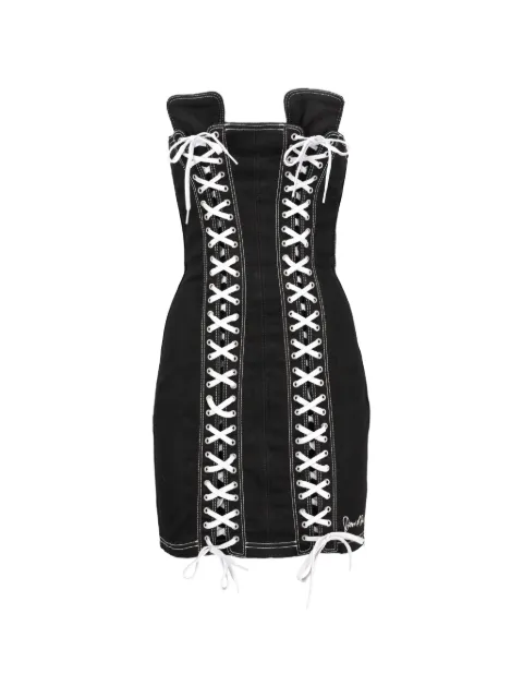 DSQUARED2 lace-up strapless dress Black CVM262340