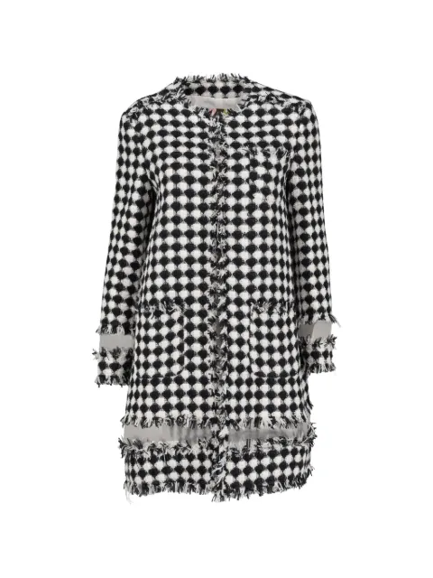 MSGM tweed frayed coat Black CVM266147