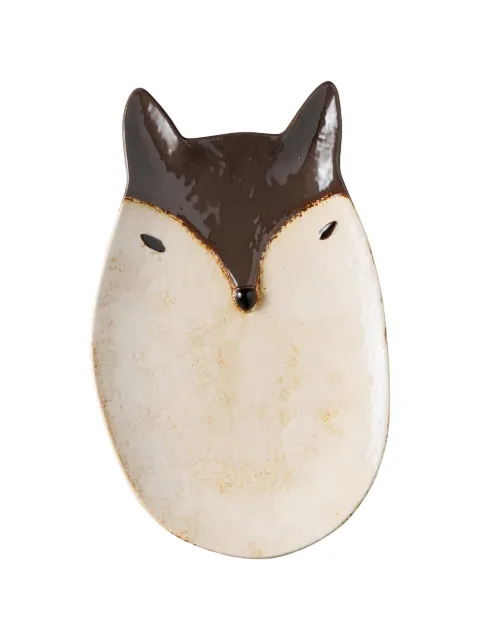 CU I SEEYOU fox-motif ceramic plate Neutrals CU99953