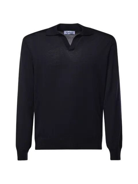 Galiano polo-collar long-sleeve sweater Blue 1451343189598