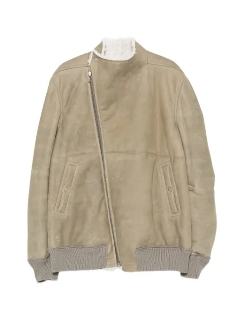 Rick Owens Hollywood Flight shearling-lined leather jacket Green RU02F4760LSHCS