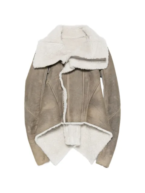 Rick Owens shearling-lined asymmetric jacket Grey RP02F5731LSHCS