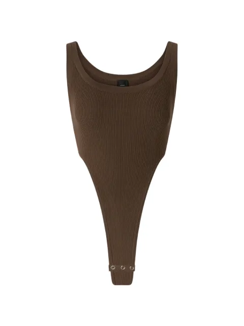 PINKO ribbed-knit sleeveless bodysuit Brown 107355A3J0