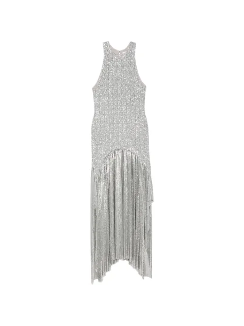 Rabanne sequin-embellished chainmail asymmetric dress Silver 26AXRO367MH0004