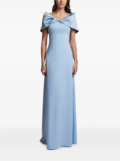 CRISTALLINI Pacific belted fluid maxi dress Blue CA201