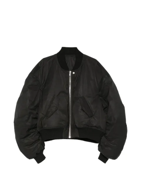 Rick Owens Secchia Flight ruched-sleeve bomber jacket Black RU02F4792MUD2