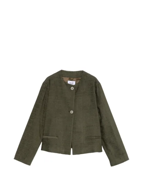 Niu textured-finish button-fastening jacket Green AW26311T247