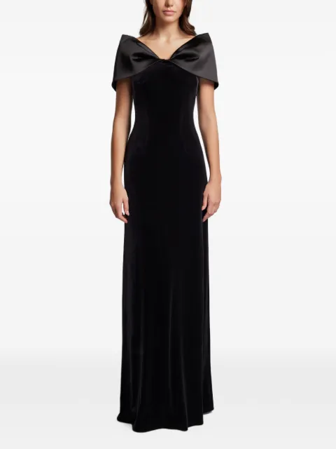 CRISTALLINI bow-detail maxi dress Black CA200