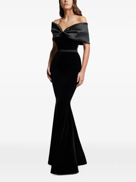 CRISTALLINI bow-detail maxi dress Black CA184