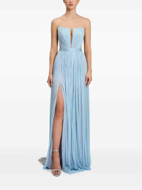 CRISTALLINI Seréna pleated maxi dress Blue CA153