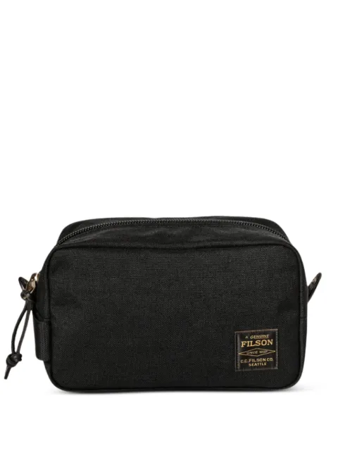 Filson logo-patch zip-around pouch Black 262MFMBAG0128