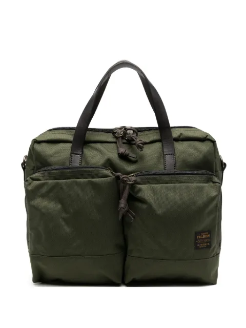 Filson logo-patch zip-fastening briefcase Green 262MFMBAG0081