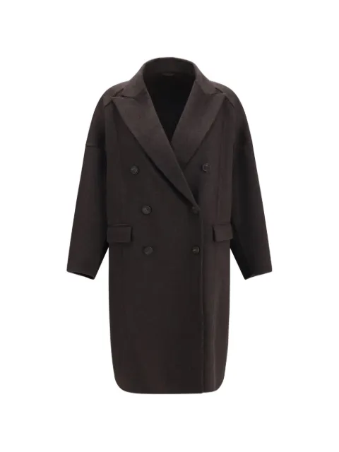 Brunello Cucinelli double-breasted cashmere coat Brown MD5039677C125