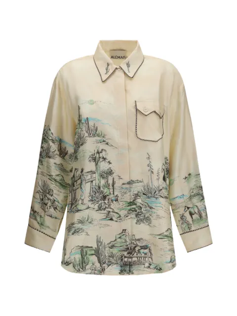 ALEMAIS Scout silk shirt Neutrals 8080T
