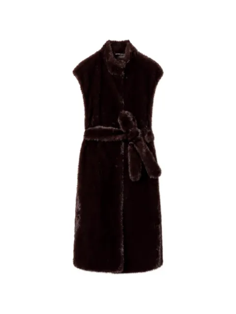 TWINSET long faux fur gilet Brown 262AP2121