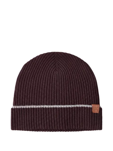 Eleventy ribbed-knit striped beanie hat Brown N77CPLN03TES0N0080502