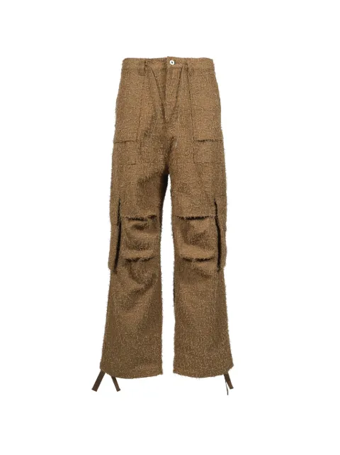 FILTH Flyinghair distressed wide-leg trousers Brown FL252PT01