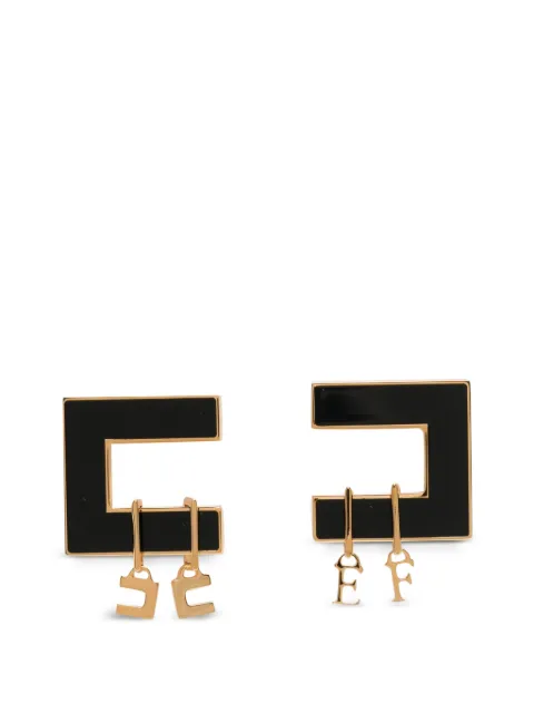Elisabetta Franchi logo-pendant geometric earrings Gold OR34K66E2110