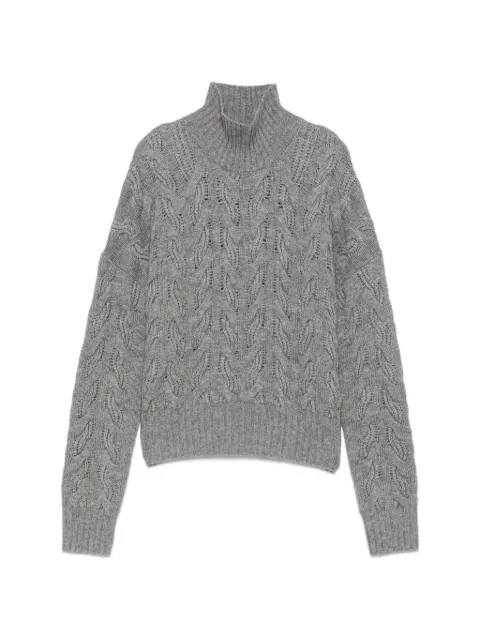 Max Mara cable-knit high-neck sweater Grey 2626366042000