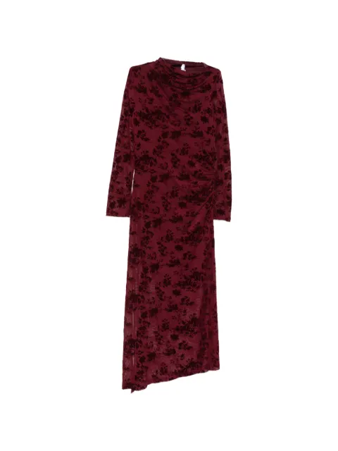 IMPERIAL floral-devoré draped maxi dress Red AFFFMDJ