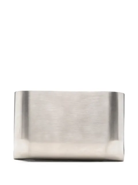 Rick Owens sculptural brushed-finish clutch bag Silver RA02F0944ABSLBY