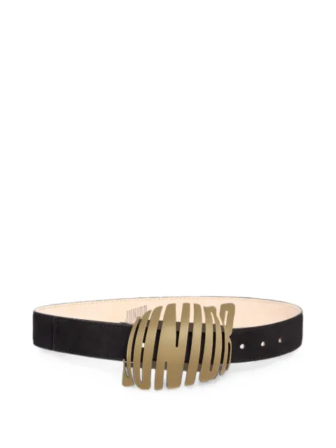 Jean Paul Gaultier logo-buckle suede belt Black AC127L063