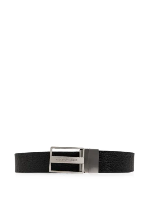 Emporio Armani Reversible leather belt with a rectangular plaque buckle Blue EM007181AF29160