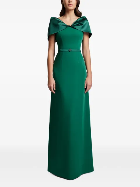 CRISTALLINI off-shoulder maxi dress Green CA201