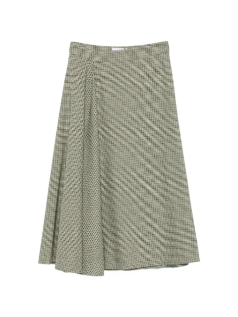 Niu houndstooth-pattern A-line midi skirt Green AW26402T245