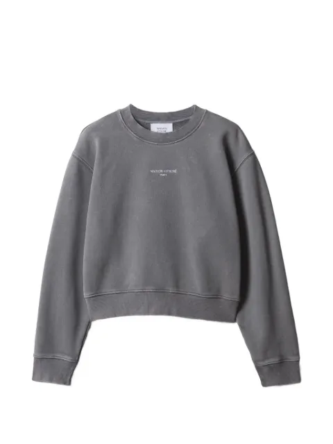 Maison Kitsuné faded-effect cropped sweatshirt Grey MRWJS09KMBIT4