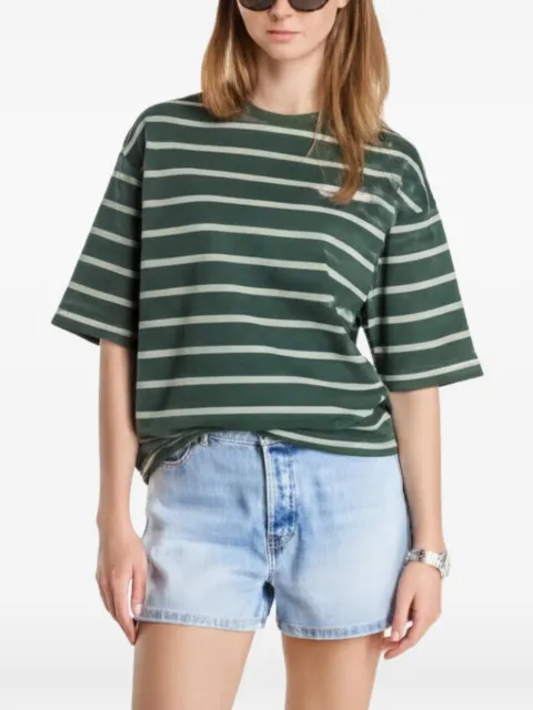 NEW ERA CAP striped oversized T-shirt Green 60897496