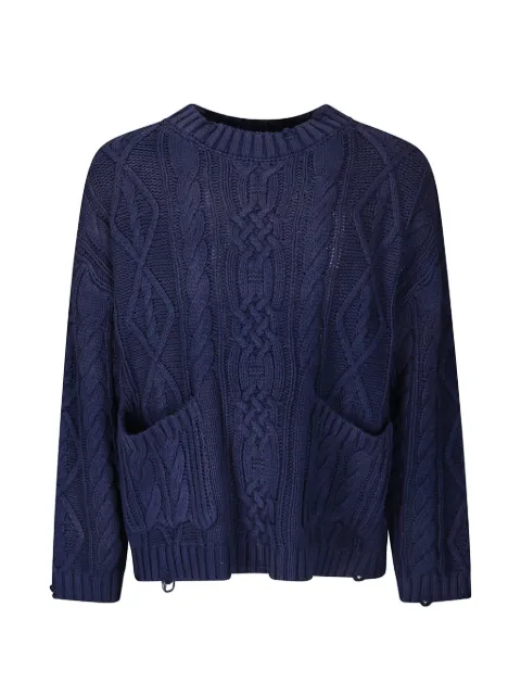 FOUND cable-knit distressed sweater Blue FOPF26SW01515