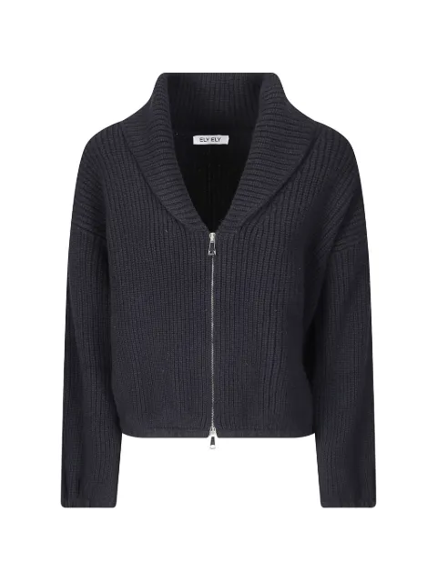 ELY ELY Bettie ribbed-knit zip-up cardigan Black 263WBETTIE