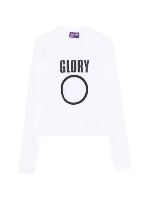 Jean Paul Gaultier cut-out slogan-print T-shirt White 2604WTO569J032