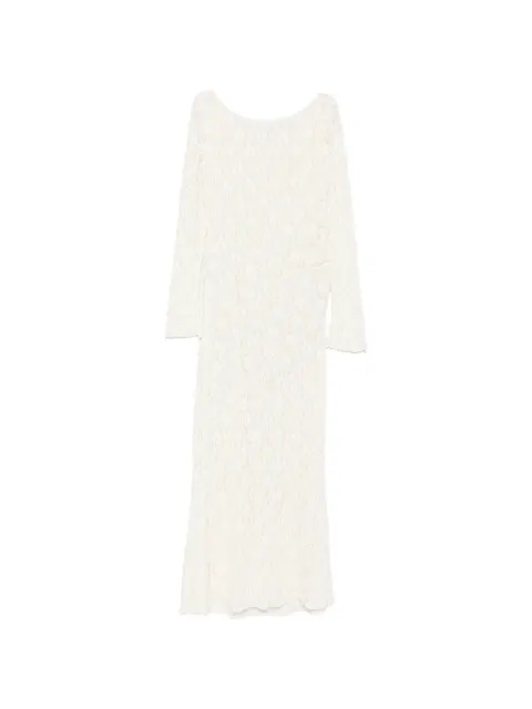 IMPERIAL lace long-sleeve maxi dress White AFEQMFO