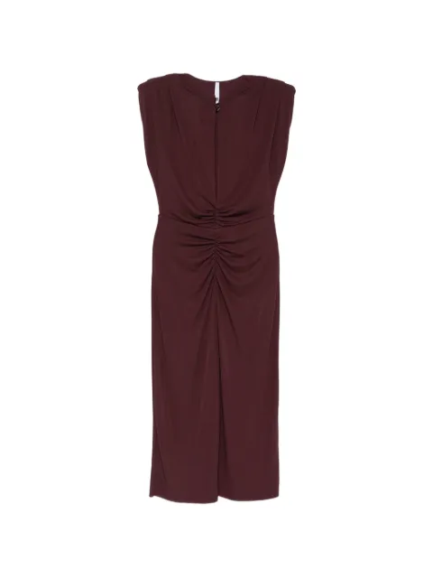 IMPERIAL ruched keyhole-detail dress Brown AGGMMJZ