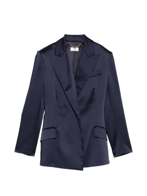 Elisabetta Franchi satin-finish belted blazer Blue GI27966E2