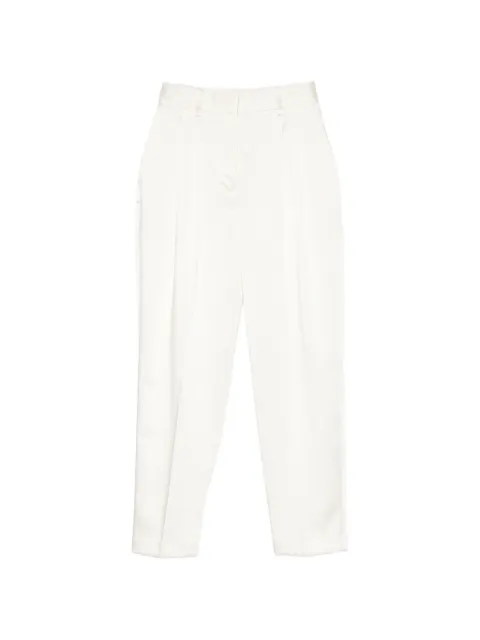 Elisabetta Franchi satin-finish pleated trousers Neutrals PA20366E2