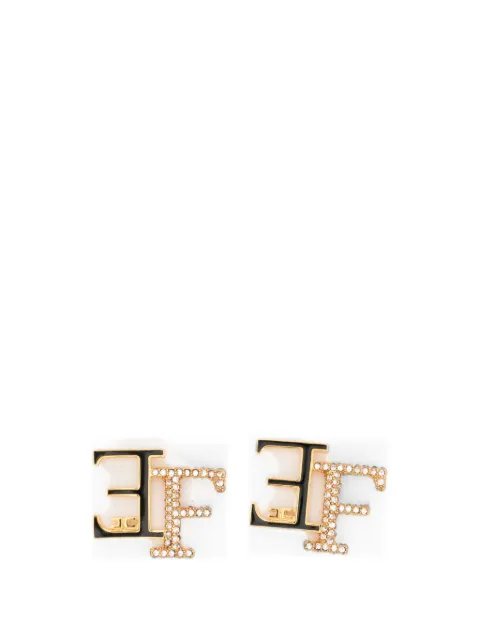 Elisabetta Franchi logo-plaque crystal-embellished earrings Gold OR32A67E2