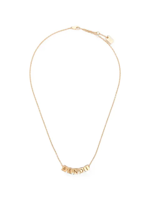 FENDI logo-dice pendant necklace Gold 8AL588B08