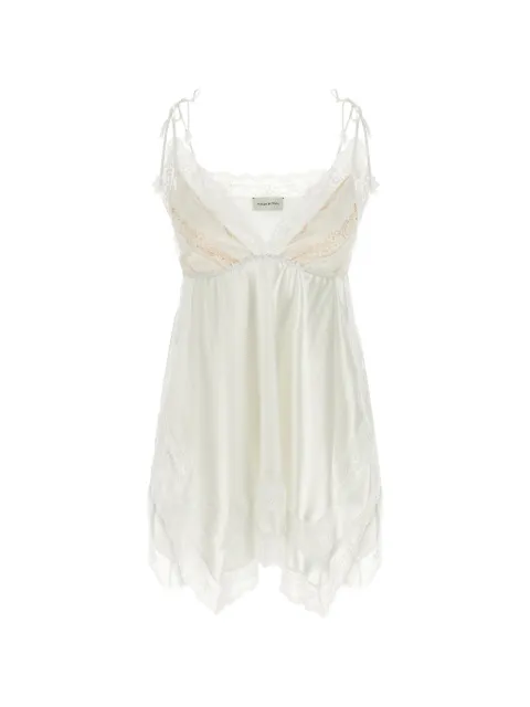 Magda Butrym lace-trim asymmetrical top White 301726
