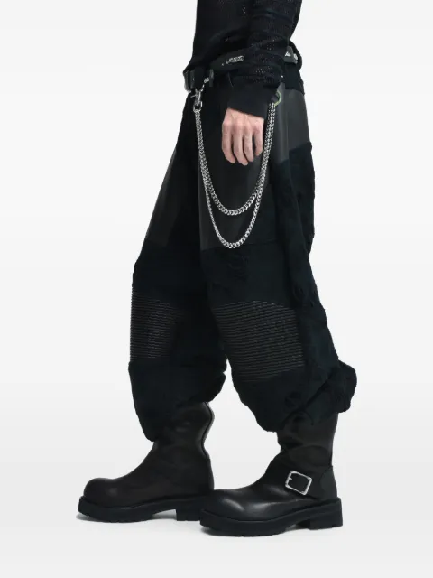 FILTH distressed panelled trousers Black FL252PT04BLK