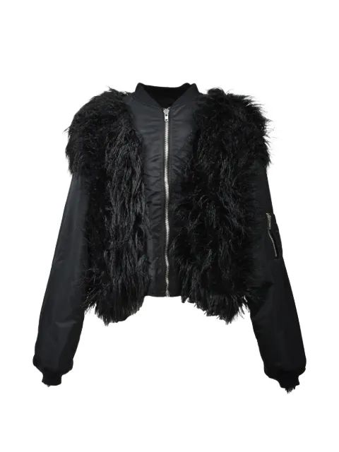 FILTH faux-fur trim bomber jacket Black FL252BL01CBLK