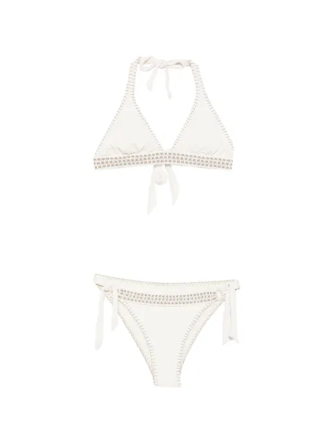 BANANA MOON crochet-trim halterneck bikini Neutrals DAMOMADIA