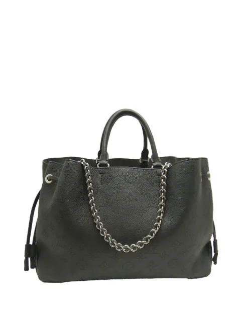 Louis Vuitton Pre-Owned 2021-2026 Monogram Mahina Bella Tote satchel Black TE8C6ST1LBILTP6H