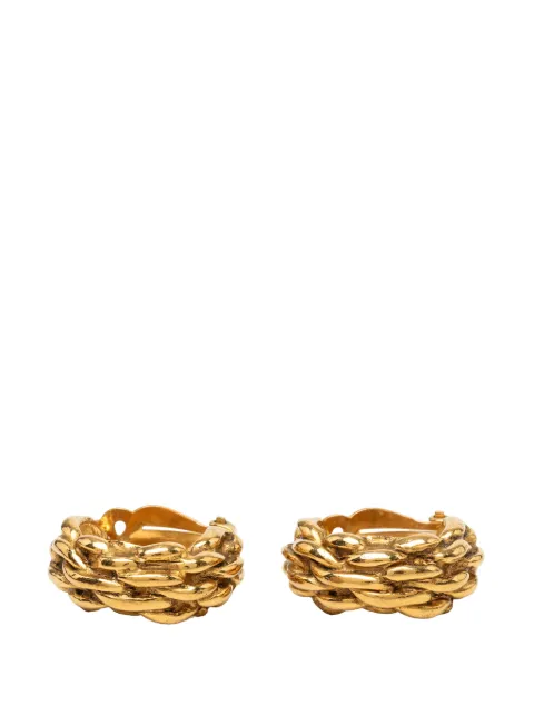 CHANEL Pre-Owned 1970-1980 Gold Plated Braided Hoop Clip On Earrings costume earrings Gold AD6FZ7QACMKFKXNJ